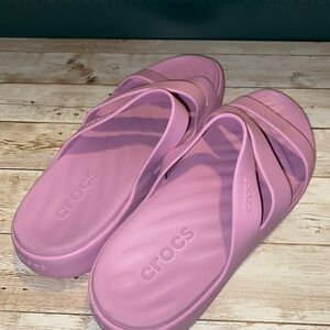 Crocs Women's Pink Slide Sandals Hydrangea New